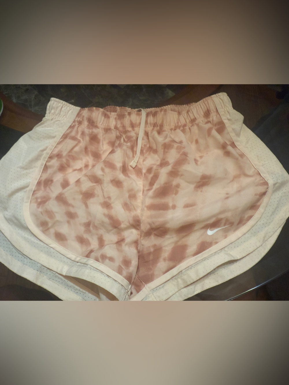 Nike Pink Peach Tie-Dye Athletic Shorts